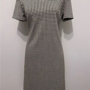 Calvin Klein Black and White Houndstooth Mini Dress Size 10